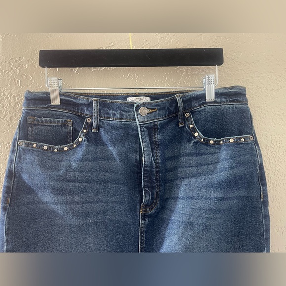 Sofia by Sofia Vergara Blue Denim Midi Skirt Size 12 - Picture 2 of 9